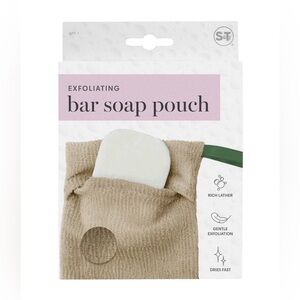 5/$12 💥🆕 S&T Inc. Exfoliating Bar Soap/Scrap Pouch | Color Beige | 4528